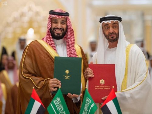 سمو ولي العهد وسمو ولي عهد أبو ظبي يرأسان الاجتماع الثاني لمجلس التنسيق السعودي الإماراتي